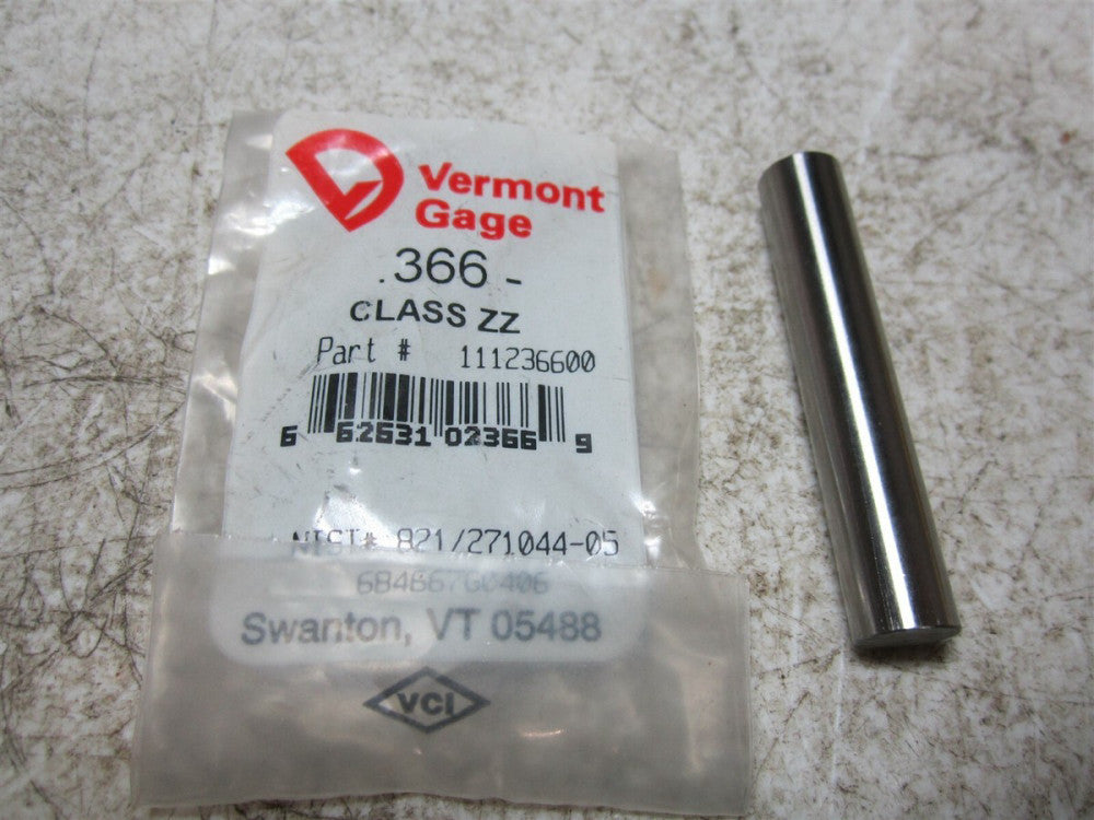 Vermont Gage (111236600) 0.366 Diameter Class ZZ Pin Gage