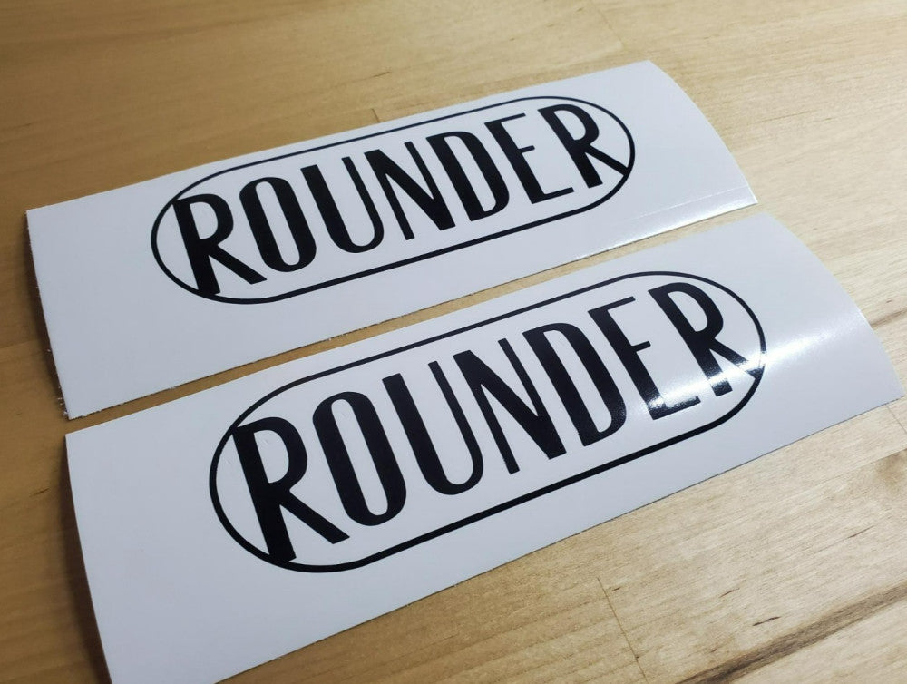 rounder skid steer Decals stickers (2) Gloss black  6x2"  FAST USA