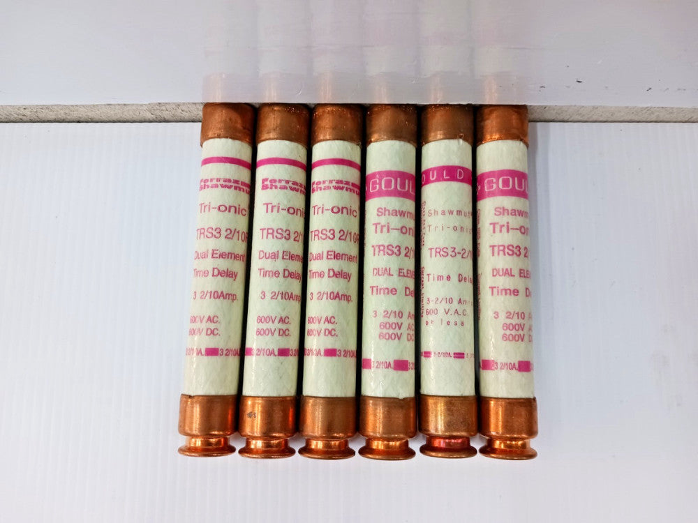 Lot Of 6) Ferraz Shawmut 3.2 A Dual-Element Time-Delay RK5 Fuse 600V TRS3 2/10R
