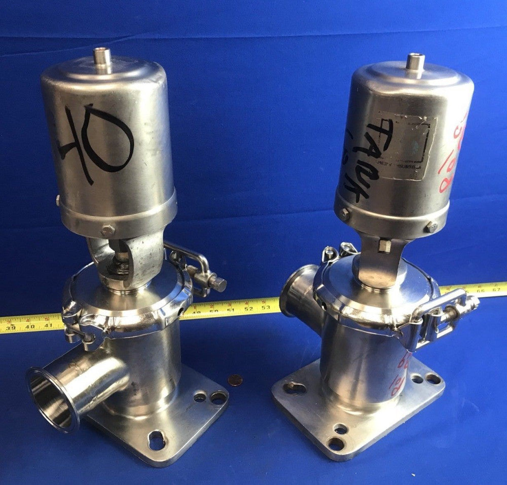 CHERRY BURRELL 2-1/2" SINGLE SEAT SANITARY TANK VALVE, RECTAGULAR 4-BOLT FLANGE