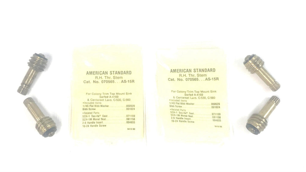 Sexauer/American Standard R.H. Threaded Stem 070565 (AS-15R) [Lot of 4] NOS