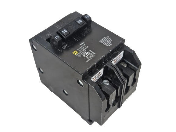 Square D HOMT1515250 (2) 15A 120V, (1) 50A 240V Triplex Circuit Breaker