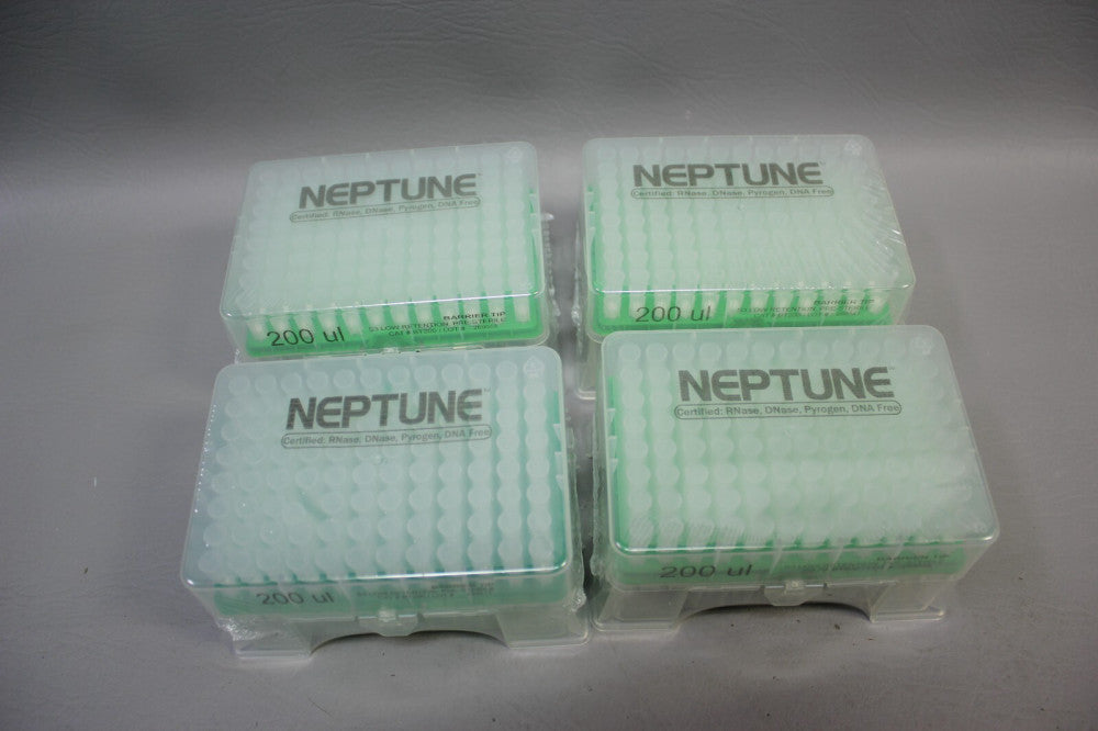 4 NEPTUNE BARRIER TIPS 200 UL BT200 S3 LOW RETENTION PRE-STERILE 384 QTY