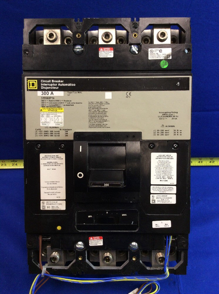 SQUARE D 519568P14 CIRCUIT BREAKER 300A TYPE S2 MHL3630025DC3903