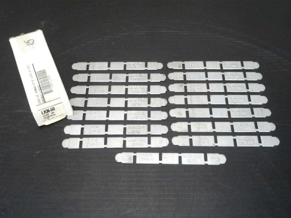 (Lot of 15) Cooper Bussman LKN-50 Renewal Links 50A, 250 Volts (NEW in BOX)