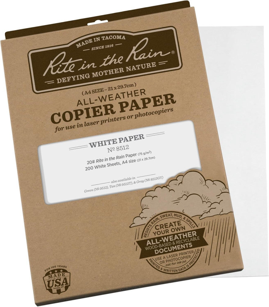 Rite In The Rain Weatherproof Laser Printer Paper, A4 - 21 x 29.7cm, White 