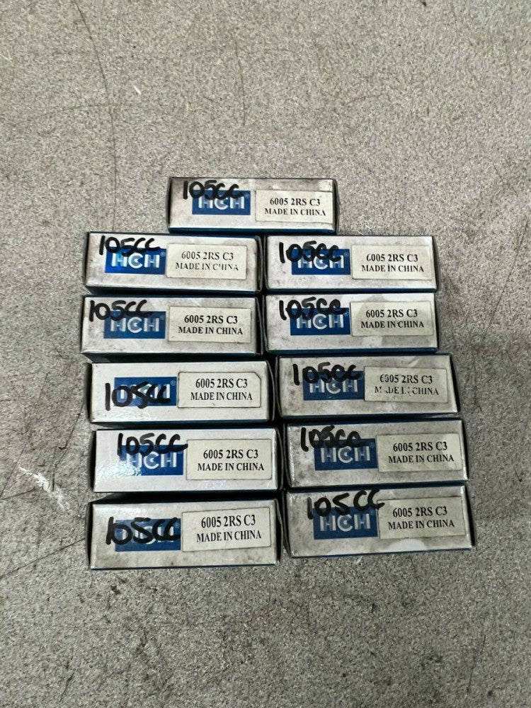 LOT OF 11 NEW IN BOX HCH BALL BEARING 6005 2RS C3
