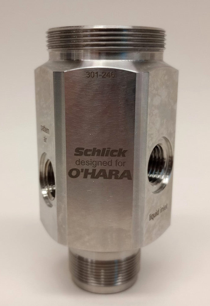Schlick 301-246 LCM50 SS Nozzle Body O'HARA Mounting Thread UNF 3/8" 24 Gg