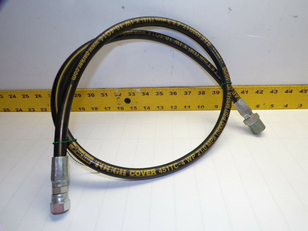 NEW PARKER TOUGH COVER 451TC-4 HYDRAULIC HOSE 1/4" FNPT x 1/2" MNPT 3000 PSI 4FT