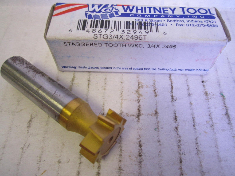 Whitney Tool (STG3) 3/4 x .2496 TiN HSS Stagger Tooth Cutter New