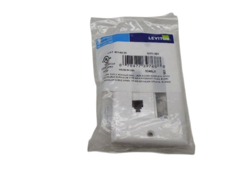 LEVITON 40144-W TELEPHONE WALL JACK COVER NSMP