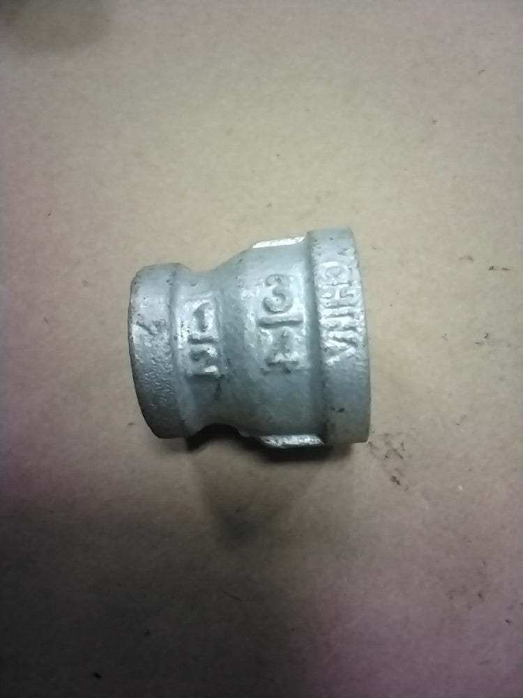 B & K Pipe Fitting Galvanized Reducing Coupling, 3/4" x 1/2"