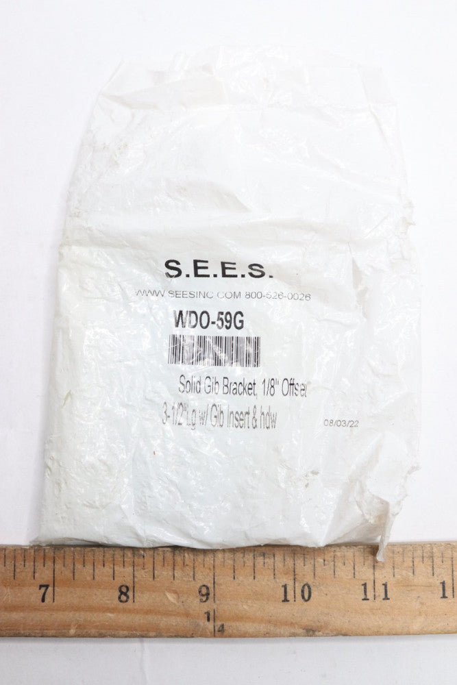 S.E.E.S. Solid Gib Bracket w/Gib Insert & Hdw 1/8" Offset x 3-1/2 L WDO-59G