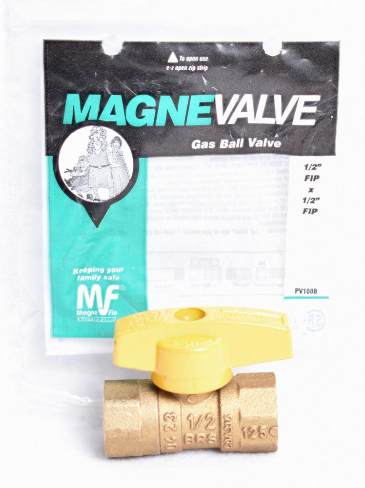 Magneflo Magnevalve 1/2" x 1/2" Threaded Brass Gas Ball Valve  PV108B