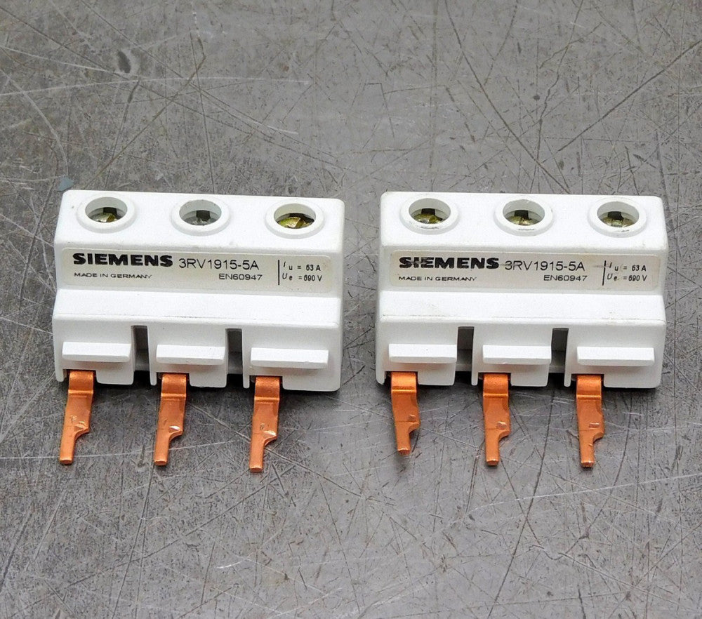 Siemens 3RV1915-5A Bus Bar Line Terminal 690V 63A Lot of Two (2)