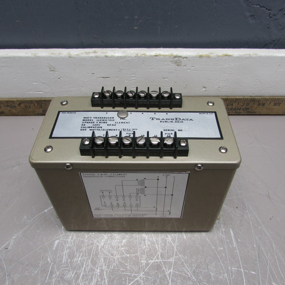 NEW TRANSDATA 20EWS701E WATT TRANSDUCER,3PH,4WIRE,120V,5A! MAKE OFFER!