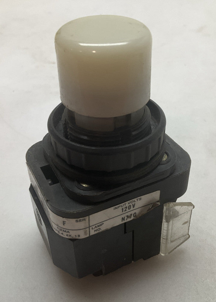 Allen Bradley 800H-PRH16G 30mm Push Button 120 Volt 50/60hz White