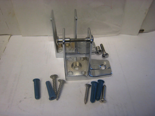 2 Asi Global Partitions  #176  CHROME Wall Pilaster Brackets W/ screws & tampers