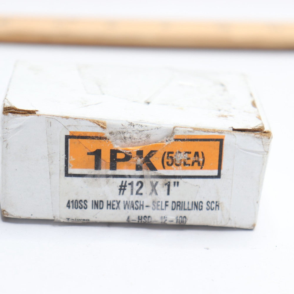 IND Hex Washer Self Drilling Screw 410SS #12 X 1" 4-HSD-12-100