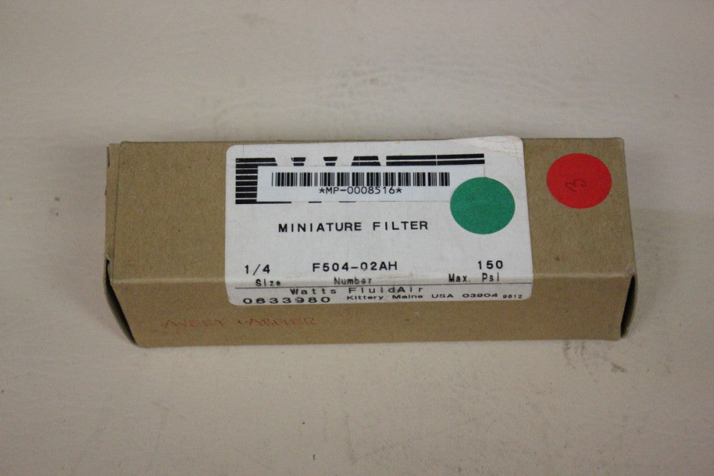 NEW WATTS MINIATURE FILTER F504-02AH
