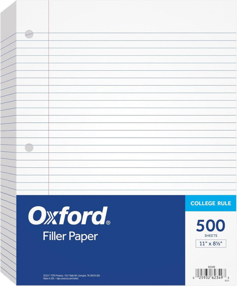 Loose Leaf Paper, 500 Sheets, College Rule Filler Notebook Paper, 8-1/2" X 11", 