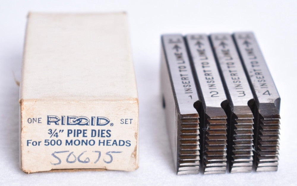 4 Count Ridgid 3/4" Pipe Dies for 500 Mono Heads  50675