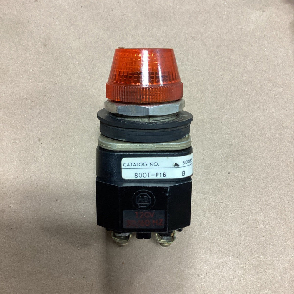 ALLEN BRADLEY 800T-P16 SER B ORANGE ILLUMINATED PILOT LIGHT