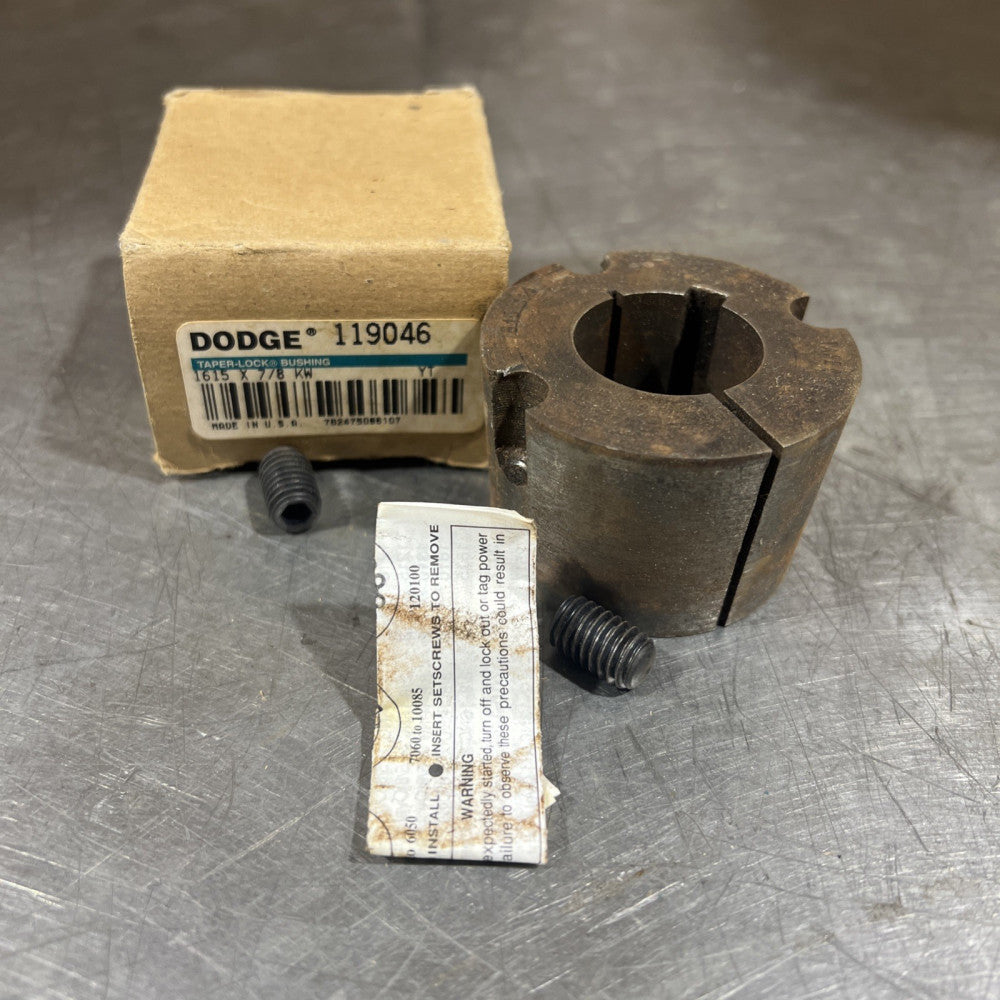 Dodge Taper-Lock Split Bushing 1615X7/8 KW (119046) Nos Surplus