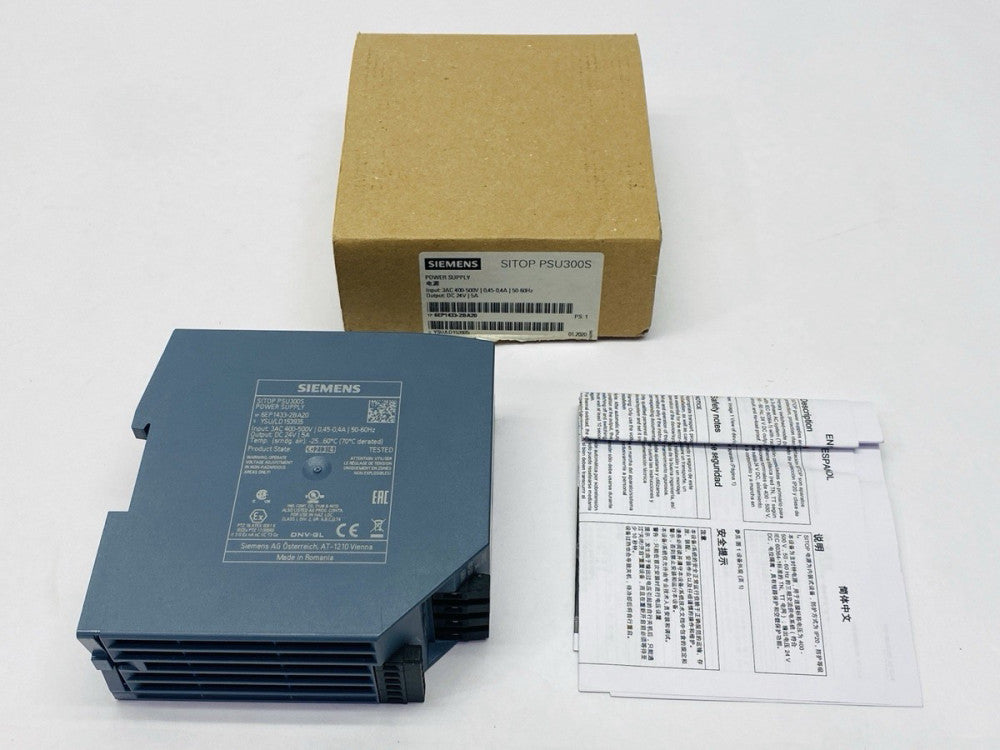 Siemens 6EP1433-2BA20 SITOP PSU300S Power Supply 5A 24VDC