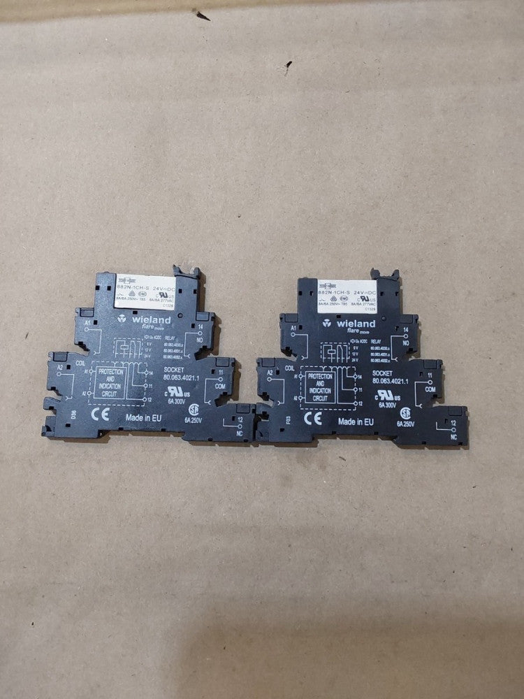 Wieland Relay Terminal Block / 882N-1CH-S  24V Relay (LOT OF 2) 