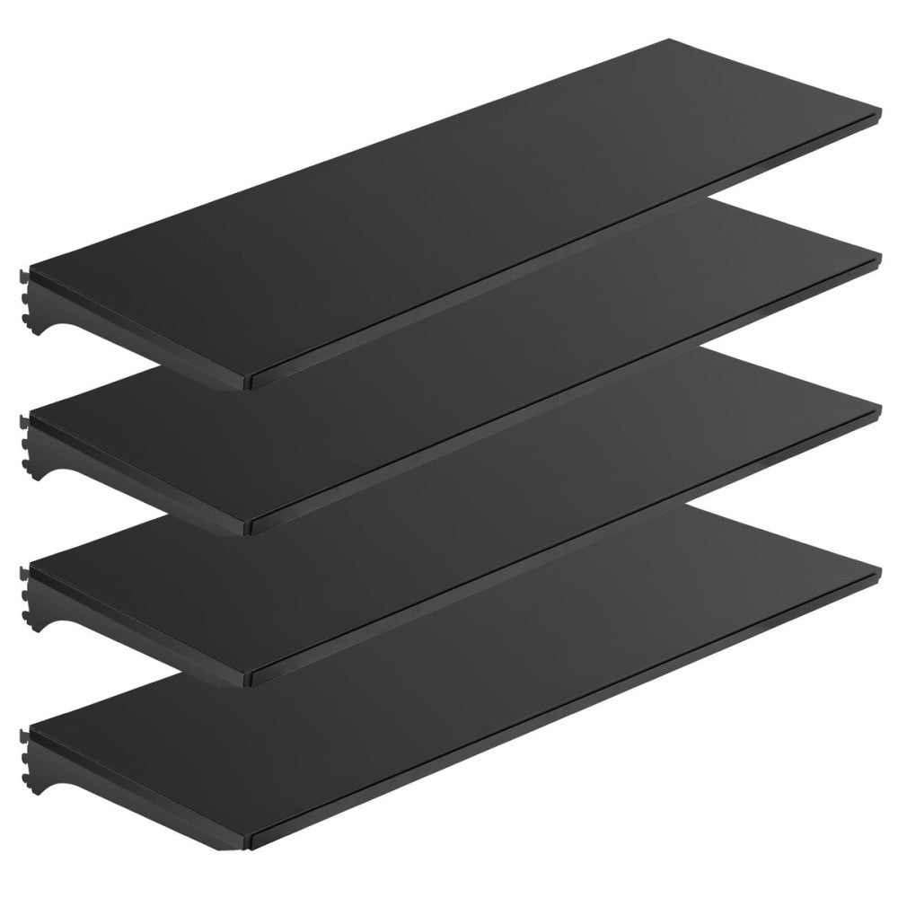 4 Packs Gondola Shelves 47 1/4”L x 13 1/2”W for Industrial Grade Black Pegboa...