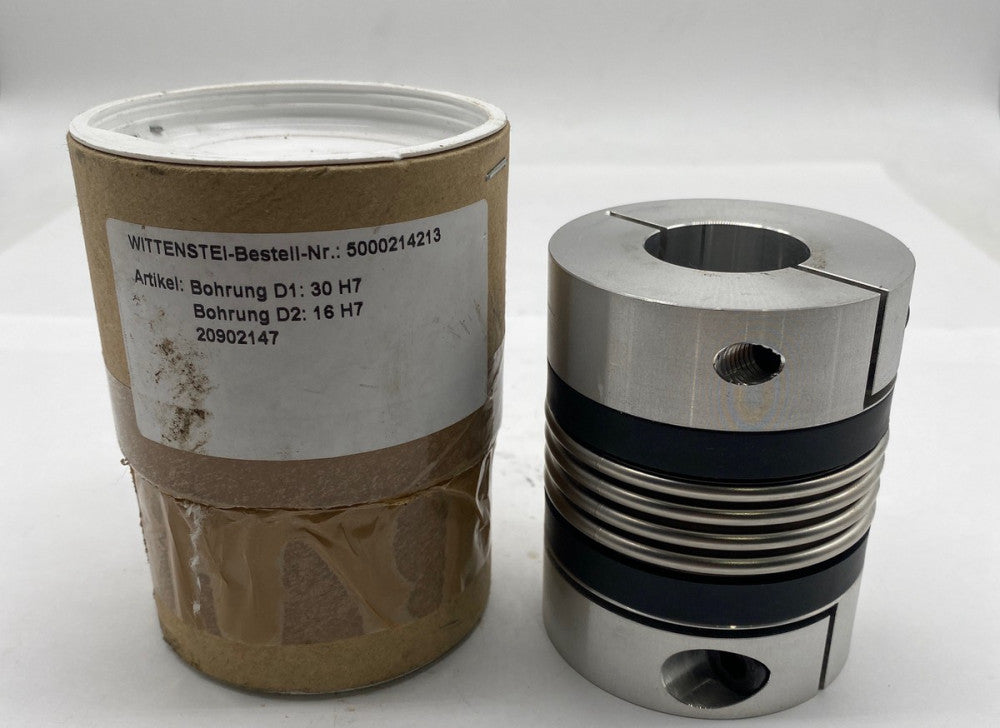 Wittenstein 5000214213 Clamp Bellows Coupling, Bores 30mmX16mm Both Bores 