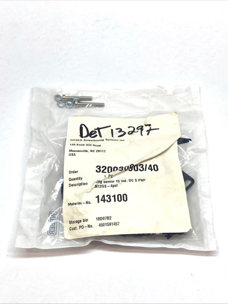 Weber WN 143100 Inductive Ring Sensor 15mm Dia. 10-35VDC