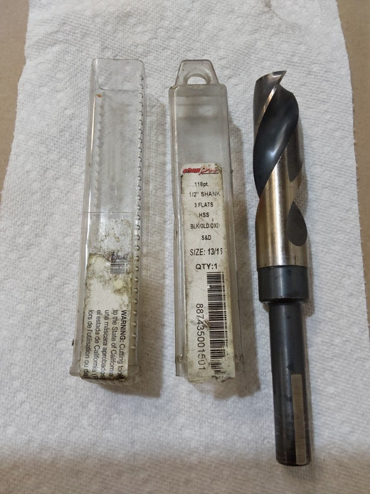 Shop PRO 13/16" Reduced Shank Drill, HSS, 118° Point, 1/2" Shank