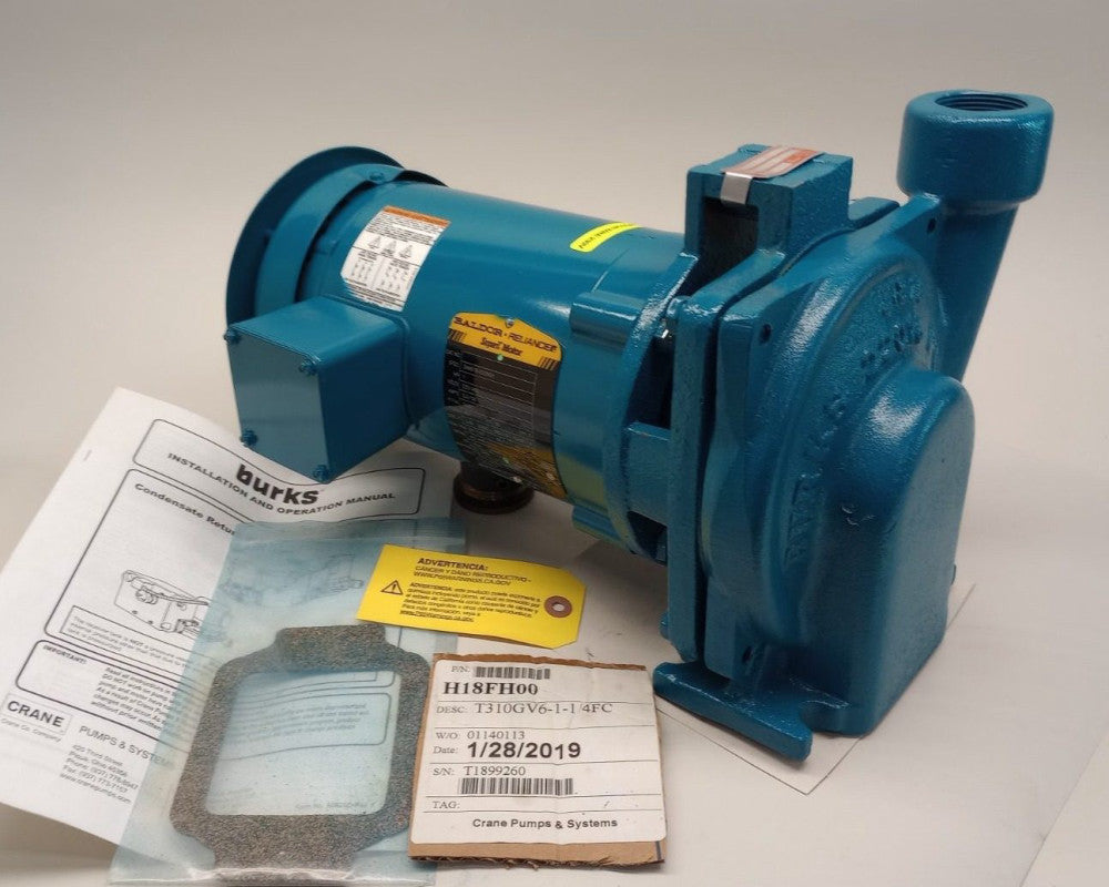 Burks T310GV6-1-1/4FC Pump Crane 80gpm 1-1/4outlet 3ph 1hp Baldor 34M8763226G1