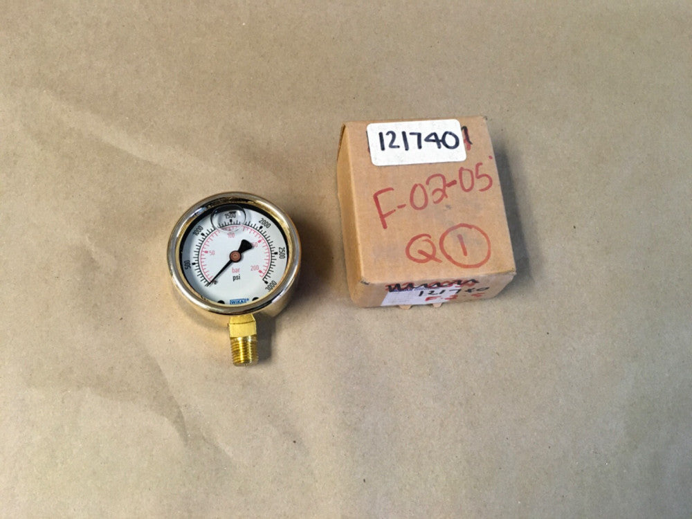 Wika 8985566 / 213.40 Liquid Filled Pressure Gauge 3000 PSI 1/4" NPT LM (KB)