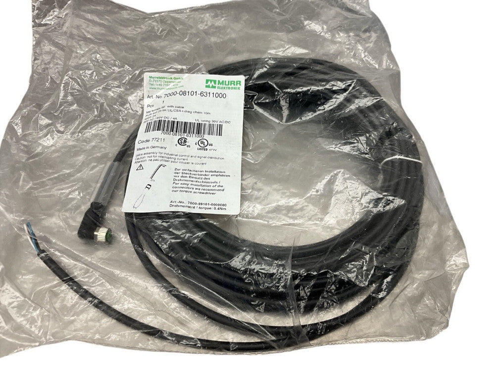MurrElektronik Gmbh 7000-08101-6311000 M8 Female 90° A-Cod. With Cable