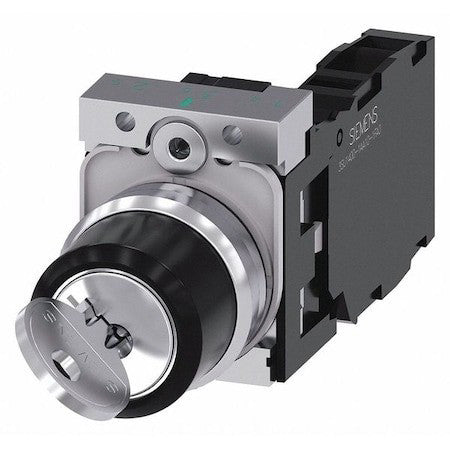 Siemens 3Su1150-4Bf11-1Fa0 Non-Illuminated Selector Switch, 1No/1Nc, Silver
