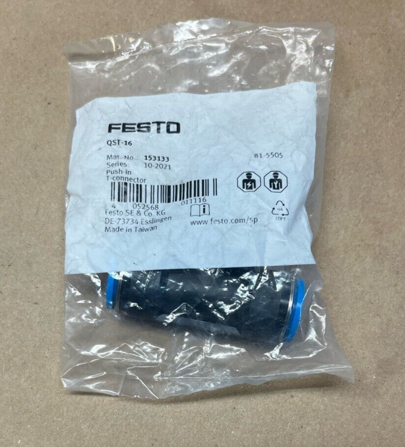 FESTO QST-16 Push-In T-Connector 153133