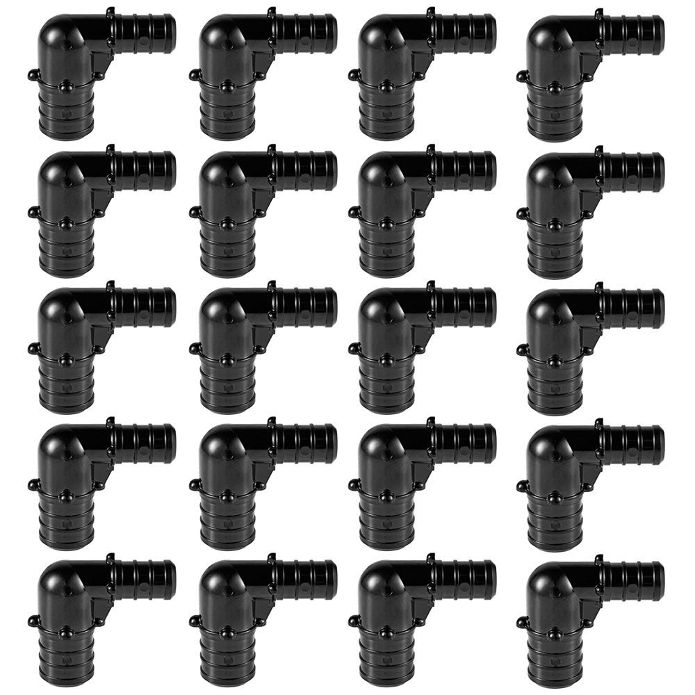 20PCS Poly PEX B  Barb Crimp Fittings 1/2" X 3/4" Elbow 90 Degree PPSU F2159