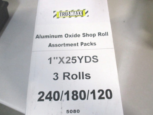 (5080) 25 Yards x 1″ 120, 180 & 240 Grit Fine & Very Fine Roll Kit - 3 Pieces