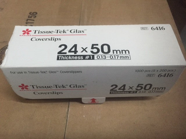 (Box of 1,000) Tissue-Tek 6146 Coverslips for Tissue-Tek® Glas™ g2, 24 x 50 mm 