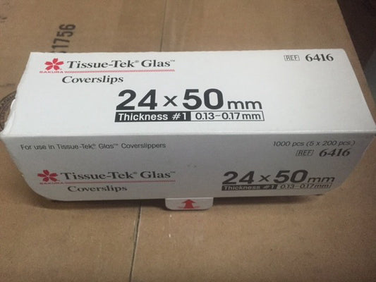 (Box of 1,000) Tissue-Tek 6146 Coverslips for Tissue-Tek® Glas™ g2, 24 x 50 mm 