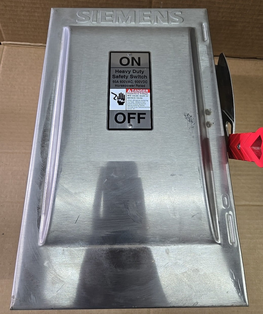 Siemens HF362S 60-Amp Heavy Duty Stainless Safety Switch 600 VAC/VDC 3-Pole