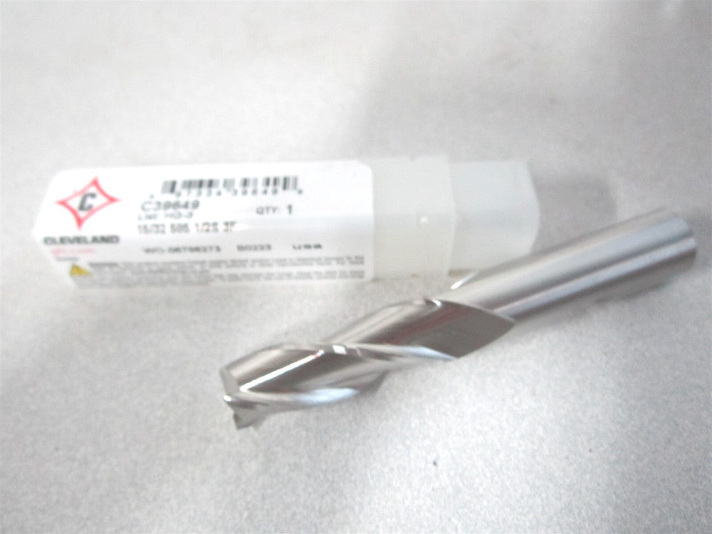 Cleveland (C39649) 15/32 x 1/2" x 1-1/4" x 3-1/4" OAL 3Fl RH HSS Square End Mill