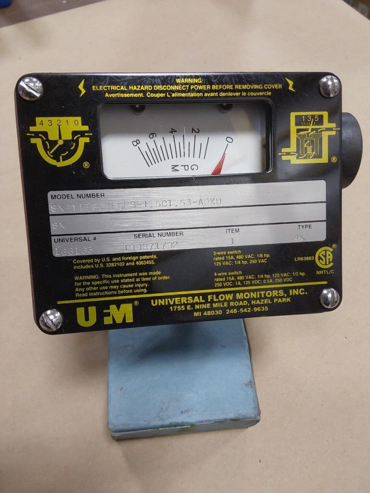 UNIVERSAL FLOW MONITORS SX-TIF8GM-6FS-1.5C1.53-AOXU FLOW METER