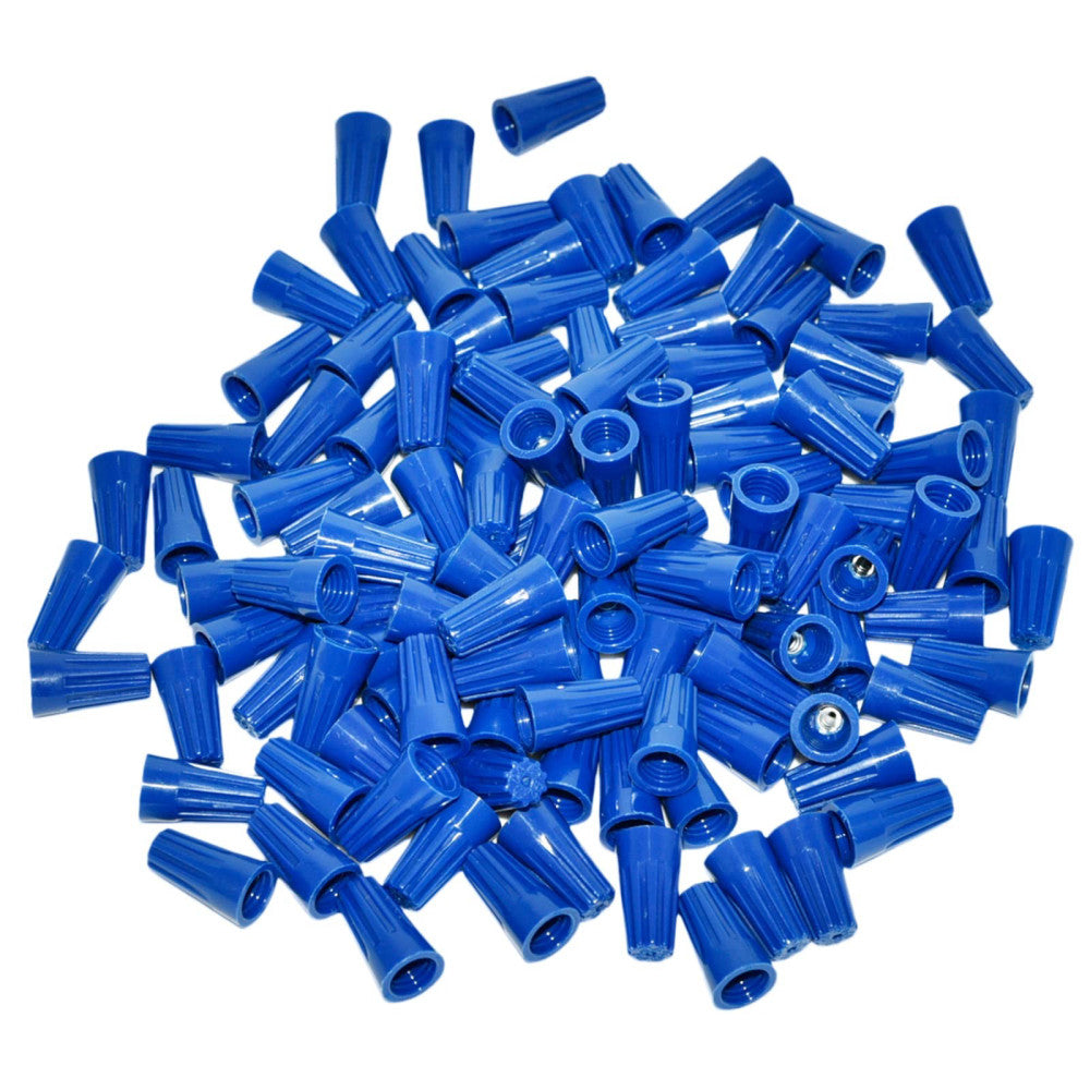 100Pcs Twist on Wire Connectors - Blue #20 - #18 AWG Wire Cap Bulk with Sprin...