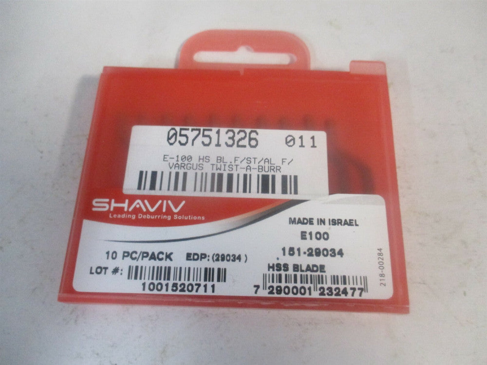 Shaviv (151-29034) E100 RH High Speed Steel Deburring Swivel Blade - Qty 10