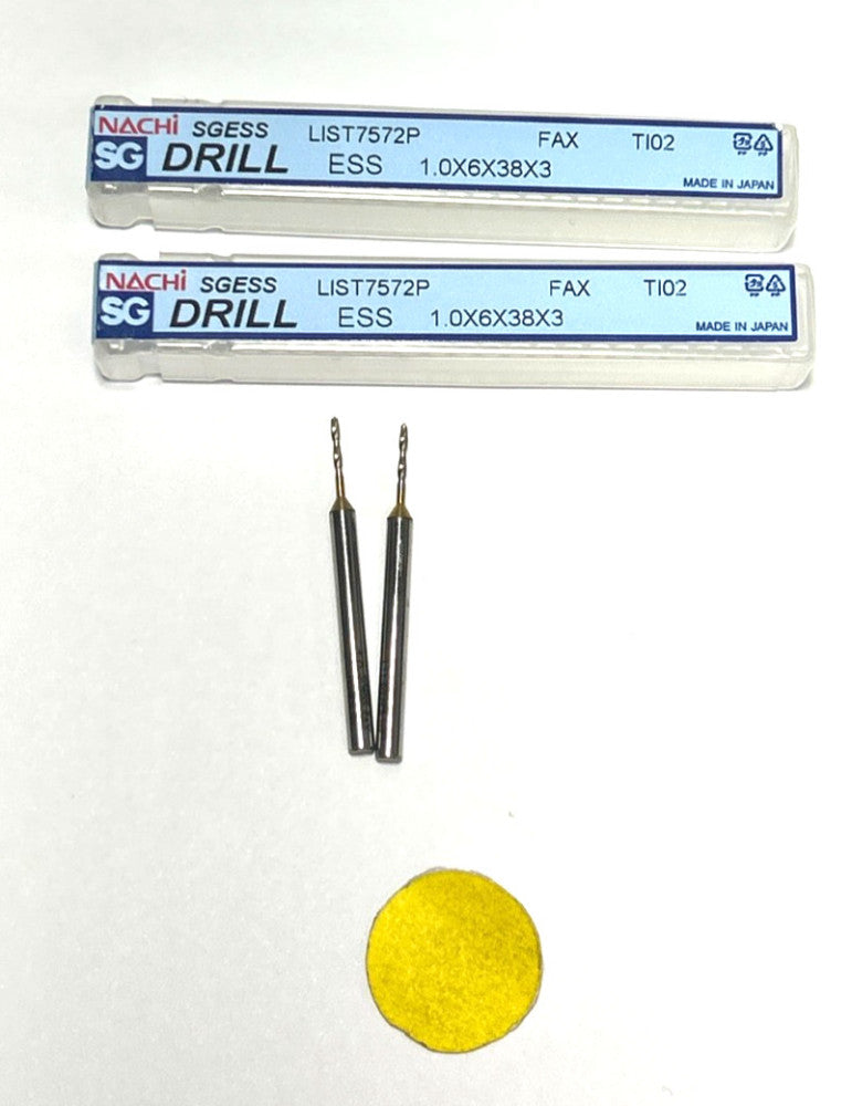 NACHI  2 FLUTE  DRILL BIT L7572P SGESS   1.0X6X38X3  LOT OF 2