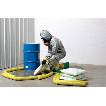 Spilfyter S2-37 Sorbent Sock, 22 Gal, Chemical, Hazmat, Yellow, 6 Pk
